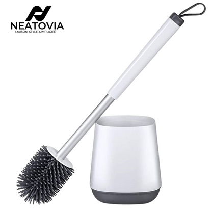 Brosse toilette silicone Neatovia avec manche long pour une maison moderne et propre