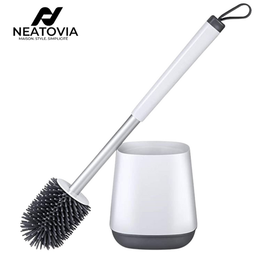 Brosse toilette silicone Neatovia avec manche long pour une maison moderne et propre