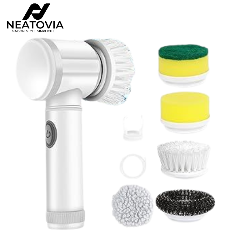 Brosse électrique à main avec têtes interchangeables pour les produits ménagers modernes