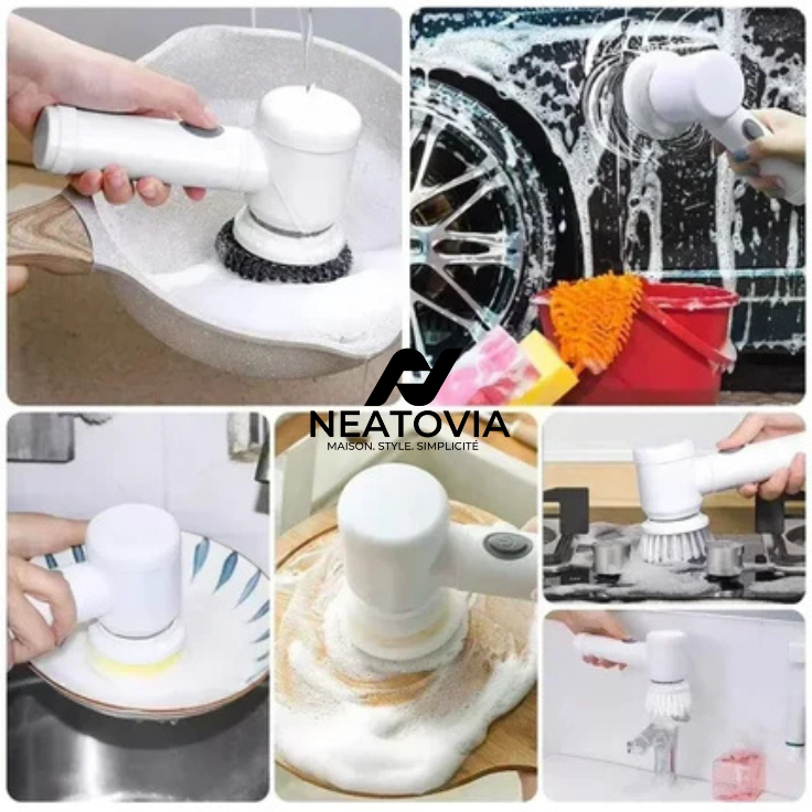 Brosse de nettoyage électrique sans fil Neatovia, idéale pour la maison intelligente et moderne

