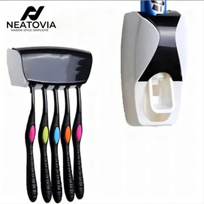 Distributeur automatique de dentifrice mural avec porte-brosse à dents – Accessoire maison hygiénique

