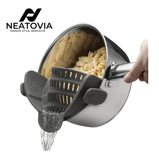 Passoire silicone ajustable Neatovia fixée sur casserole pour égoutter pâtes
Produits de Maison